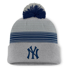 New York Yankees Fanatics Balk Cuffed Knit Hat with Pom - Gray - Fanatics on Sale
