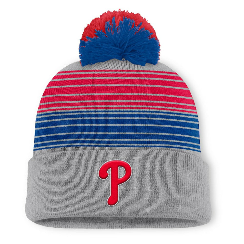 Philadelphia Phillies Fanatics Balk Cuffed Knit Hat with Pom - Gray - Fanatics on Sale