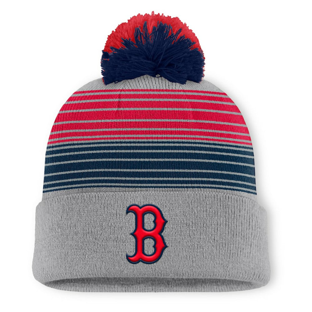 Boston Red Sox Fanatics Balk Cuffed Knit Hat with Pom - Gray - Fanatics Sale