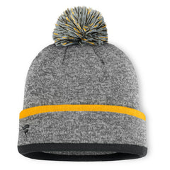 Pittsburgh Pirates Fanatics Backstop Cuffed Knit Hat with Pom - Heather Gray - Fanatics Discount