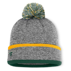 Athletics Fanatics Backstop Cuffed Knit Hat with Pom - Heather Gray - Fanatics Online