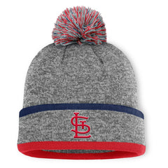 St. Louis Cardinals Fanatics Backstop Cuffed Knit Hat with Pom - Heather Gray - Fanatics on Sale