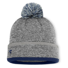 New York Yankees Fanatics Backstop Cuffed Knit Hat with Pom - Heather Gray - Fanatics on Sale