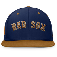 Boston Red Sox Fanatics Splinter Fitted Hat - Navy/Tan - Fanatics on Sale