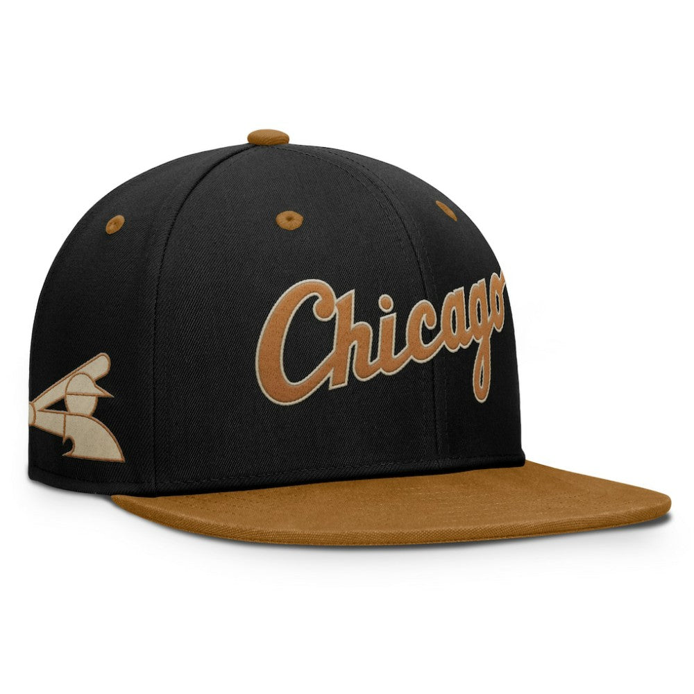 Chicago White Sox Fanatics Splinter Fitted Hat - Black/Brown - Fanatics Lifestyle