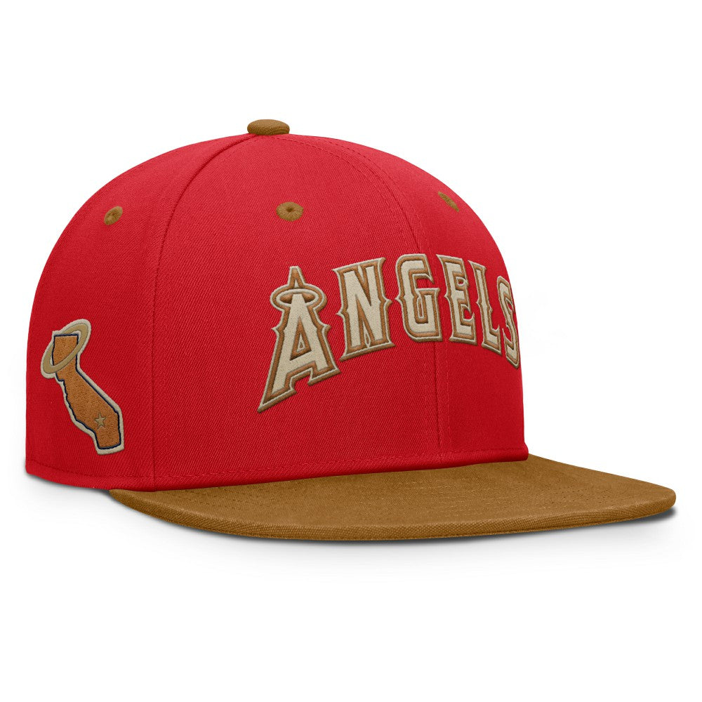Los Angeles Angels Fanatics Splinter Fitted Hat - Red/Tan - Fanatics Lifestyle