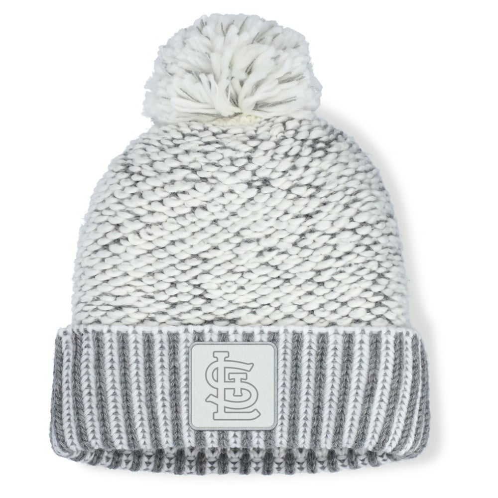 St. Louis Cardinals Fanatics Women's Hangtime Cuffed Knit with Pom - Heather Gray - Fanatics Lifestyle