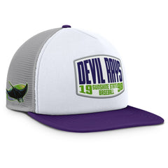 Tampa Bay Rays Fanatics Cranked Foam Front Patch Trucker Adjustable Hat - Gray/White - Fanatics Lifestyle