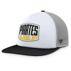 Pittsburgh Pirates Fanatics Cranked Foam Front Patch Trucker Adjustable Hat - Gray/White - Fanatics Discount