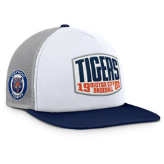 Detroit Tigers Fanatics Cranked Foam Front Patch Trucker Adjustable Hat - Gray/White - Fanatics Lifestyle