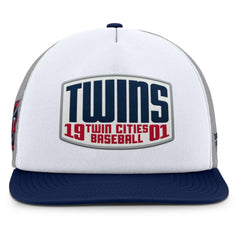 Minnesota Twins Fanatics Cranked Foam Front Patch Trucker Adjustable Hat - Gray/White - Fanatics Lifestyle