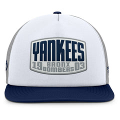 New York Yankees Fanatics Cranked Foam Front Patch Trucker Adjustable Hat - Gray/White - Fanatics Sale