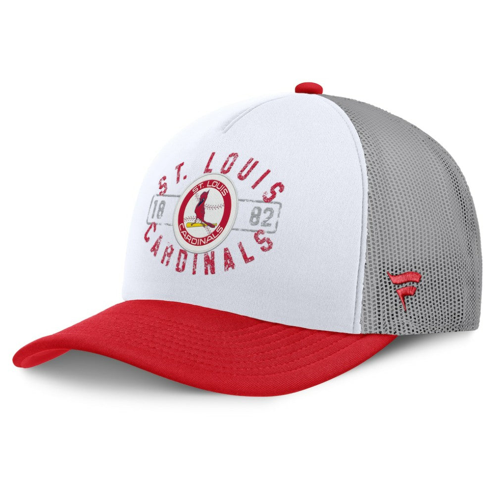 St. Louis Cardinals Fanatics Designated A-Frame Foam Front Trucker Adjustable Hat - White/Red - Fanatics Sale