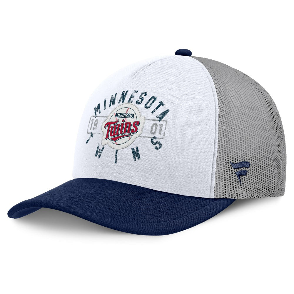 Minnesota Twins Fanatics Designated A-Frame Foam Front Trucker Adjustable Hat - White/Navy - Fanatics Sale