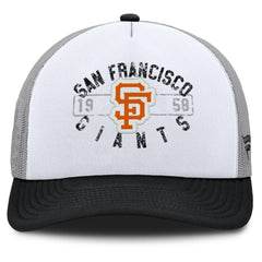 San Francisco Giants Fanatics Designated A-Frame Foam Front Trucker Adjustable Hat - White/Black - Fanatics Online