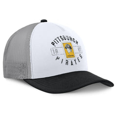 Pittsburgh Pirates Fanatics Designated A-Frame Foam Front Trucker Adjustable Hat - White/Black - Fanatics on Sale