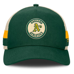 Athletics Fanatics Inherited Side Stripe Trucker Adjustable Hat - Green/Natural - Fanatics on Sale
