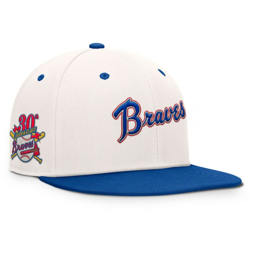 Atlanta Braves Fanatics Unit Fitted Hat - Cream/Royal - Fanatics Lifestyle