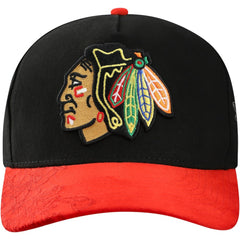 Chicago Blackhawks Mitchell & Ness May Flowers Pro Crown Adjustable Hat - Black/Red - NHL 202492204