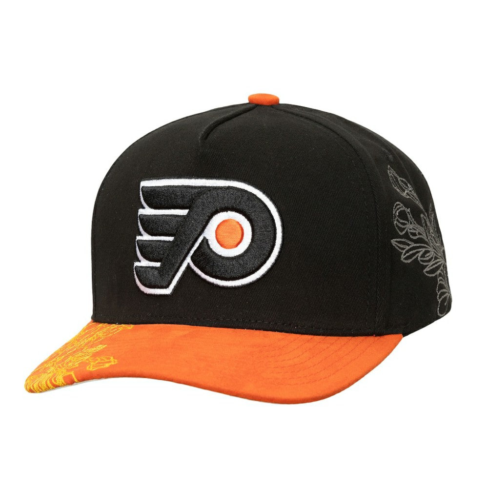 Philadelphia Flyers Mitchell & Ness May Flowers Pro Crown Adjustable Hat - Black/Orange - NHL 202492215