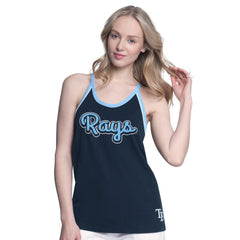 Tampa Bay Rays G-III 4Her by Carl Banks Women's Curveball Racerback Tank Top - Navy - MLB Lifestyle