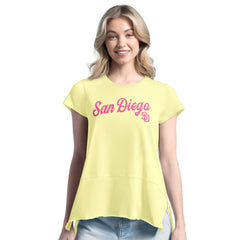 San Diego Padres Margaritaville Women's Gametime is Paradise T-Shirt - Yellow - MLB Lifestyle