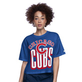 Chicago Cubs Starter Women's Play the Ball Boxy Cropped T-Shirt - Royal - MLB Online