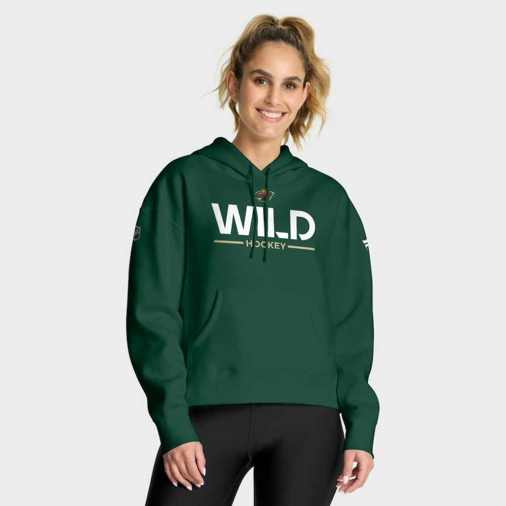 Minnesota Wild Fanatics Women's Authentic Pro Primary Pullover Hoodie - Green - NHL 202492956
