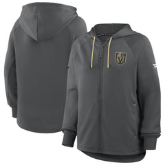 Vegas Golden Knights Fanatics Women's Authentic Pro Rink Raglan Full-Zip Hoodie - Black - NHL 202493224