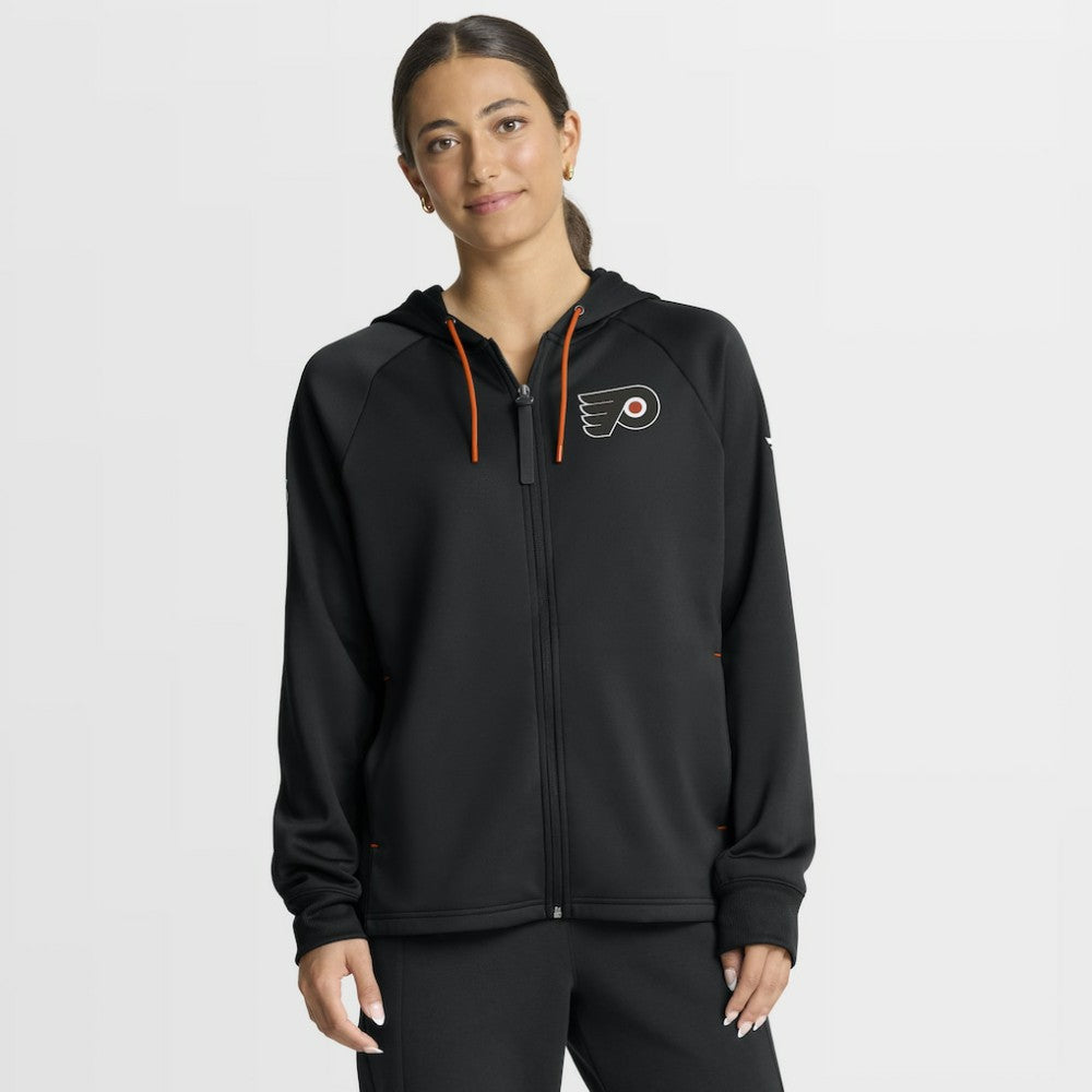Philadelphia Flyers Fanatics Women's Authentic Pro Rink Raglan Full-Zip Hoodie - Black - NHL 202493229