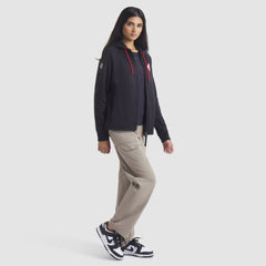 Detroit Red Wings Fanatics Women's Authentic Pro Rink Raglan Full-Zip Hoodie - Black - NHL 202493238