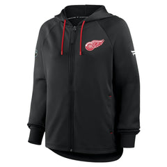 Detroit Red Wings Fanatics Women's Authentic Pro Rink Raglan Full-Zip Hoodie - Black - NHL 202493238