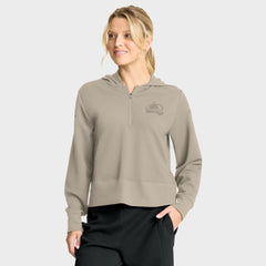 Colorado Avalanche Fanatics Women's Authentic Pro Road Tri-Blend Quarter-Zip Hoodie - Tan - NHL 202493430
