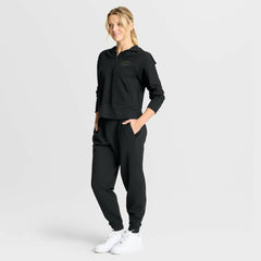 Carolina Hurricanes Fanatics Women's Authentic Pro Road Tri-Blend Quarter-Zip Hoodie - Black - NHL 202493471