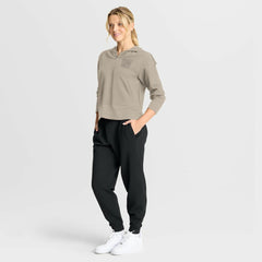 New York Rangers Fanatics Women's Authentic Pro Road Tri-Blend Quarter-Zip Hoodie - Tan - NHL 202493490