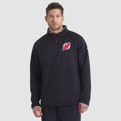 New Jersey Devils Fanatics Authentic Pro Rink Raglan Quarter-Zip Pullover - Black - NHL 202495199