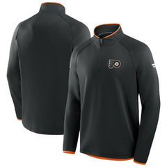 Philadelphia Flyers Fanatics Authentic Pro Rink Raglan Quarter-Zip Pullover - Black - NHL 202495205