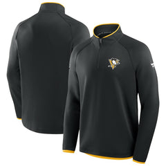 Pittsburgh Penguins Fanatics Authentic Pro Rink Raglan Quarter-Zip Pullover - Black - NHL 202495206
