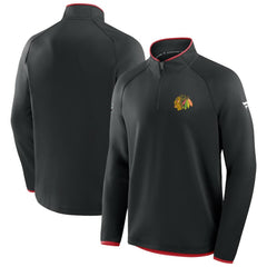 Chicago Blackhawks Fanatics Authentic Pro Rink Raglan Quarter-Zip Pullover - Black - NHL 202495217