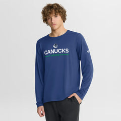 Vancouver Canucks Fanatics Authentic Pro Rink Tech Long Sleeve T-Shirt - Blue - NHL 202495547