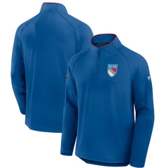 New York Rangers Fanatics Authentic Pro Rink Training Centennial Raglan Quarter-Zip Pullover - Blue - NHL 202495702