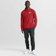 Detroit Red Wings Fanatics Authentic Pro Rink Training Centennial Raglan Quarter-Zip Pullover - Red - NHL 202495704