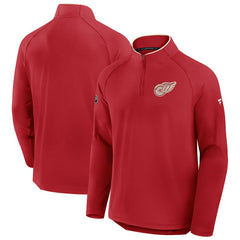 Detroit Red Wings Fanatics Authentic Pro Rink Training Centennial Raglan Quarter-Zip Pullover - Red - NHL 202495704