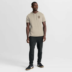 Vegas Golden Knights Fanatics Authentic Pro Road Short Sleeve Hoodie - Tan - NHL 202496129