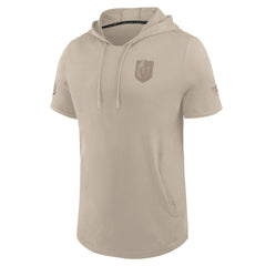 Vegas Golden Knights Fanatics Authentic Pro Road Short Sleeve Hoodie - Tan - NHL 202496129