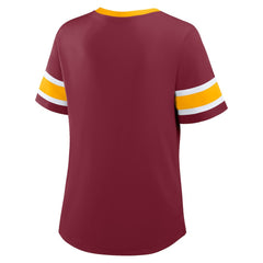 Fanatics Washington Commanders Women's Redzone Draw Play Athena Lace-Up T-Shirt Burgundy