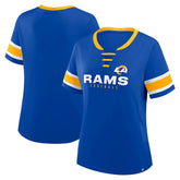 Fanatics Los Angeles Rams Women's Redzone Draw Play Athena Lace-Up T-Shirt Royal