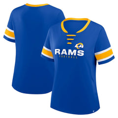 Fanatics Los Angeles Rams Women's Redzone Draw Play Athena Lace-Up T-Shirt Royal