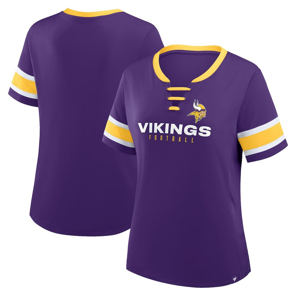 Fanatics Minnesota Vikings Women's Redzone Draw Play Athena Lace-Up T-Shirt Purple
