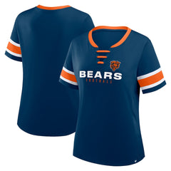 Fanatics Chicago Bears Women's Redzone Draw Play Athena Lace-Up T-Shirt Navy